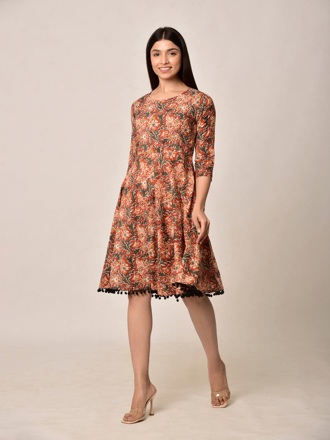 Red Bloom Cotton Dress