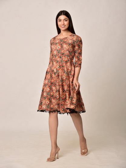 Red Bloom Cotton Dress
