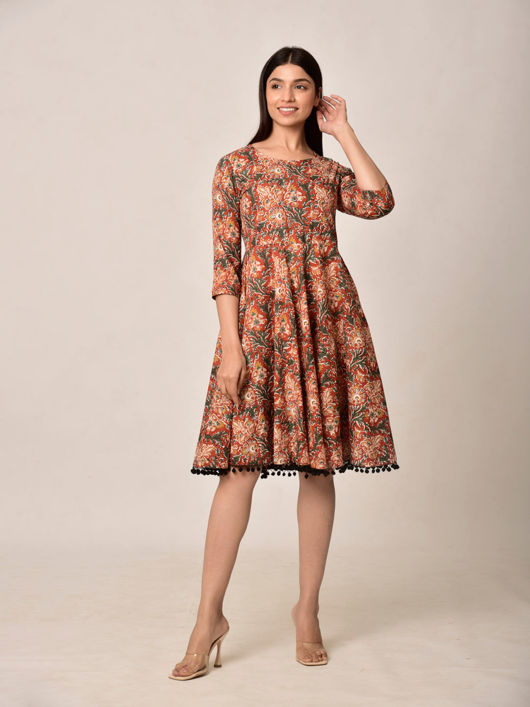 Red Bloom Cotton Dress