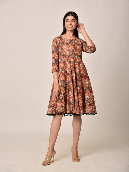 Red Bloom Cotton Dress