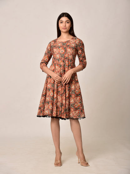 Red Bloom Cotton Dress