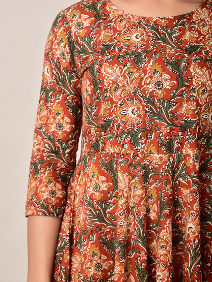 Red Bloom Cotton Dress