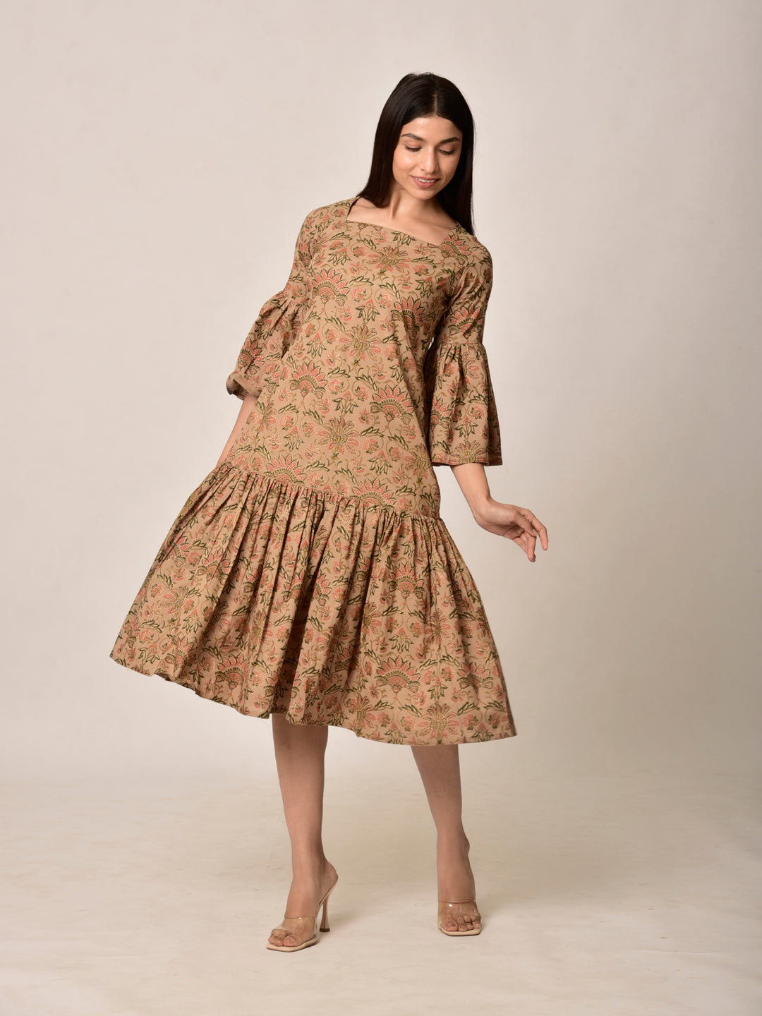 Beige Sand Cotton Dress