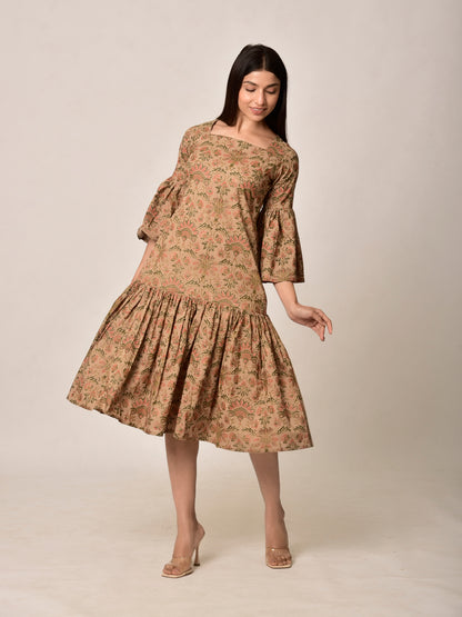 Beige Sand Cotton Dress