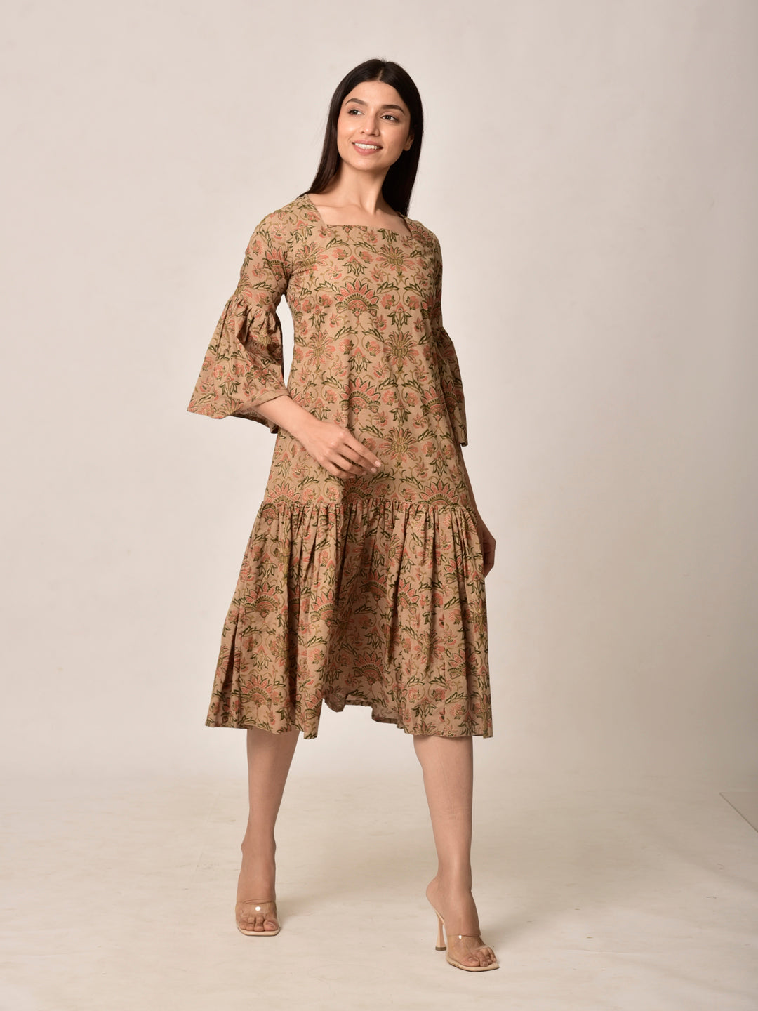 Beige Sand Cotton Dress