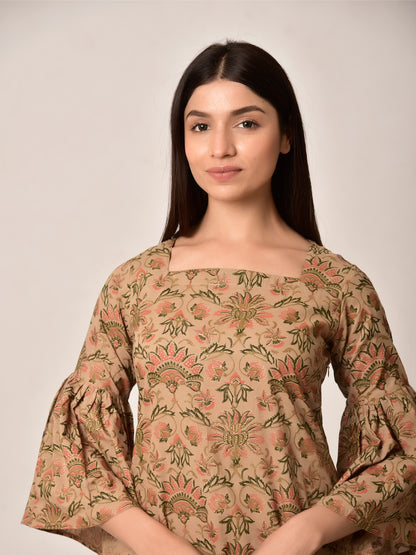 Beige Sand Cotton Dress