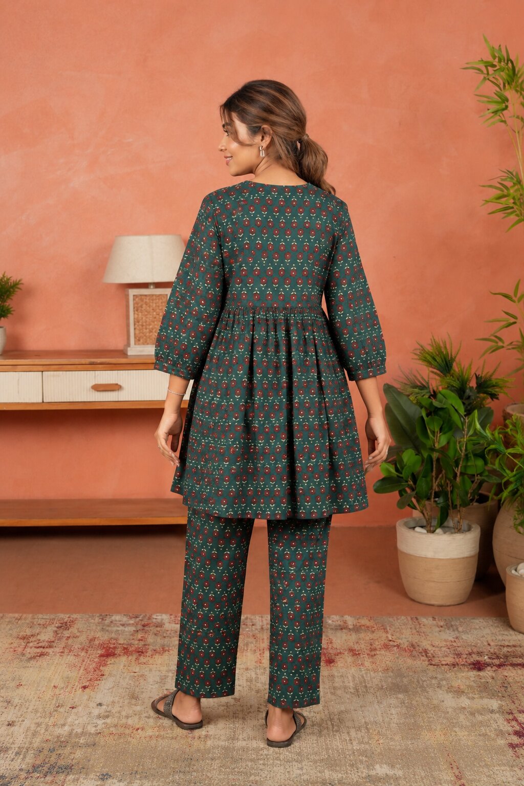 Emerald Bloom Maternity & Nursing Co-ord Set