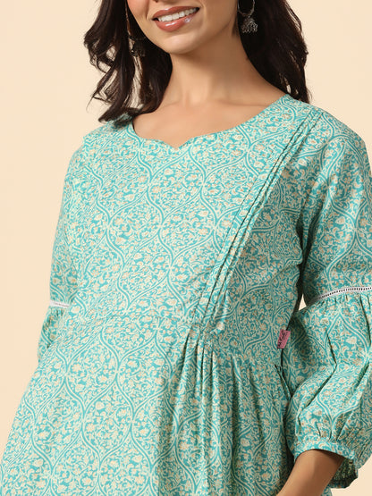 Turquoise Paradise Maternity & Nursing Kurta