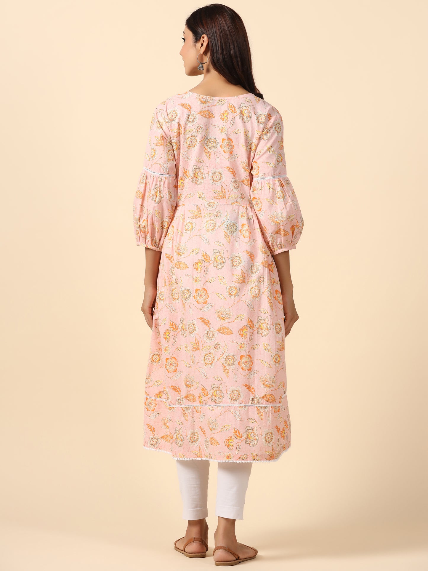 Blooming Pink Maternity & Nursing Kurta