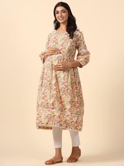 Artistic Bloom Maternity & Nursing Kurta