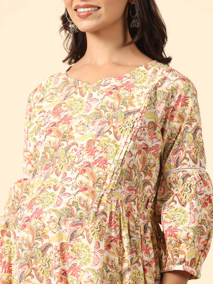 Artistic Bloom Maternity & Nursing Kurta