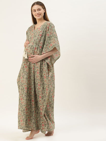 Green Sundae Maternity & Nursing Kaftan