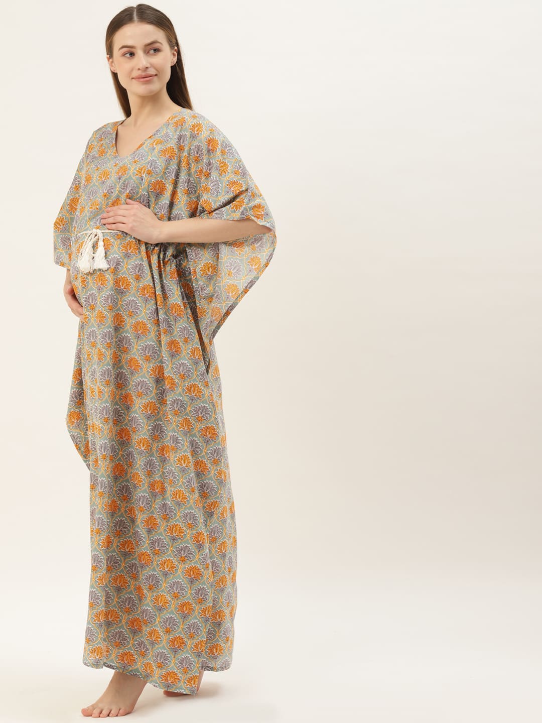 Blooming Radiance Maternity & Nursing Kaftan