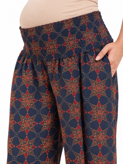 Indigo Starburst Maternity & Nursing Kurta Pant Set