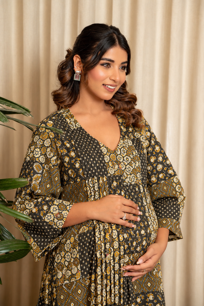 Aarohi Mosaic Maternity & Nursing Kurta Pant Set