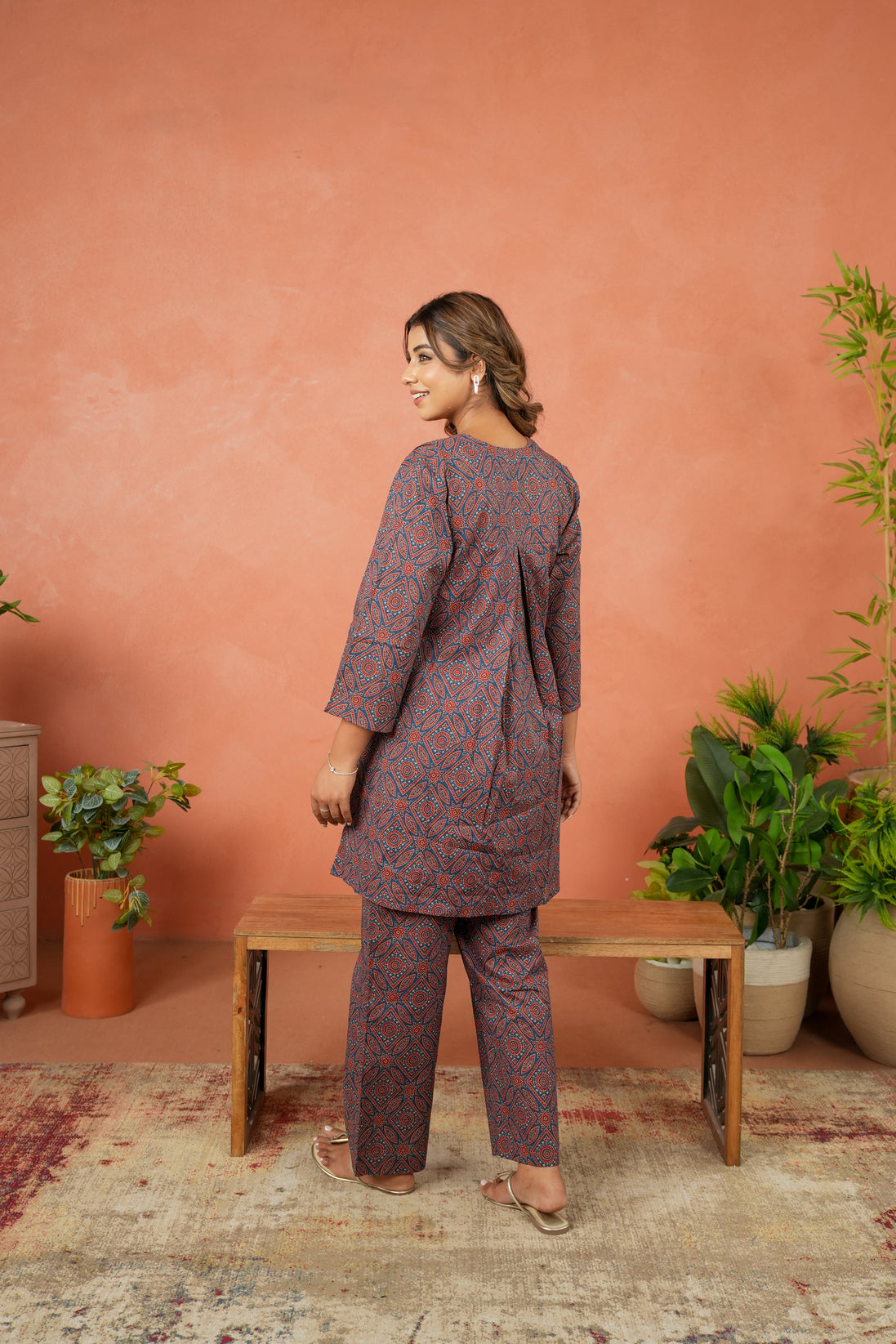 Indigo Ajrakh Maternity & Nursing Co-ord Set