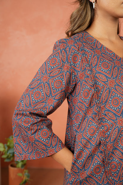 Indigo Ajrakh Maternity & Nursing Co-ord Set