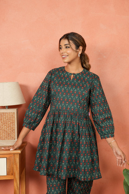 Emerald Bloom Maternity & Nursing Co-ord Set