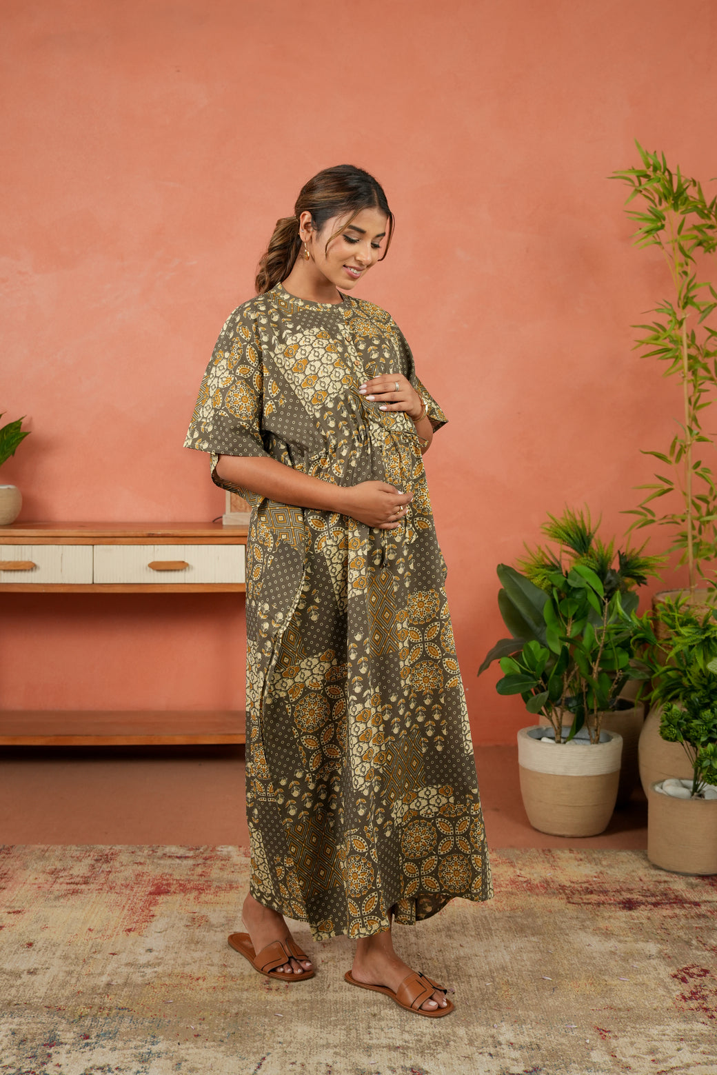 Aarohi Mosaic Maternity & Nursing Kaftan