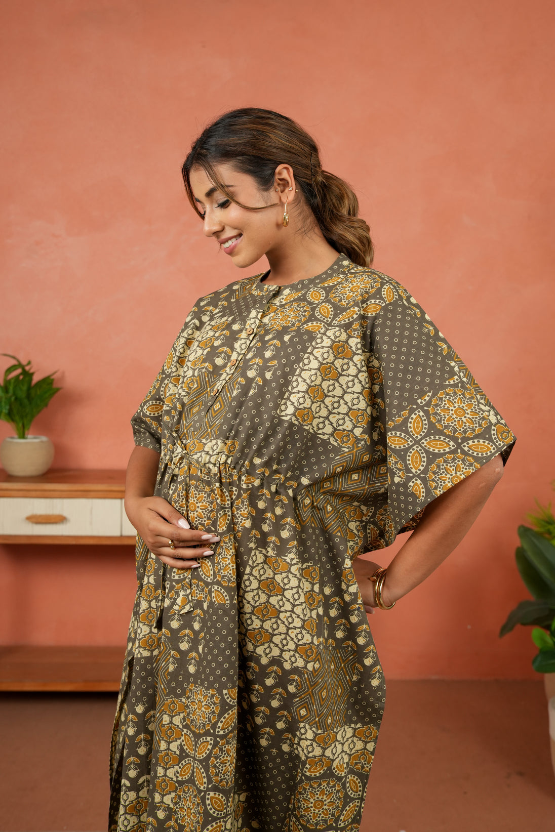 Aarohi Mosaic Maternity & Nursing Kaftan