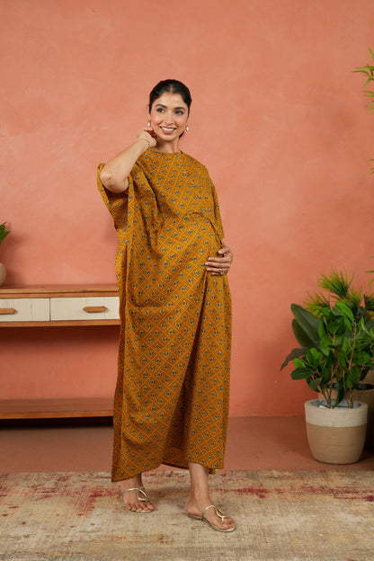 Kamal Jaali Maternity & Nursing Kaftan