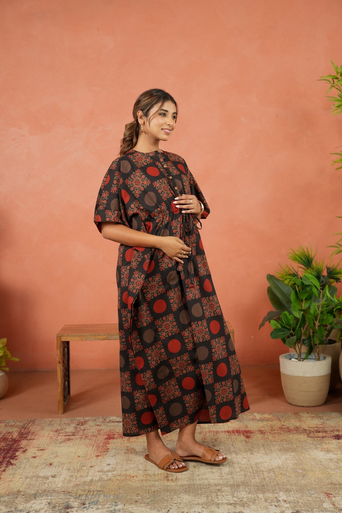 Rustic Mandala Maternity & Nursing Kaftan