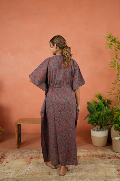 Indigo Ajrakh Maternity & Nursing Kaftan
