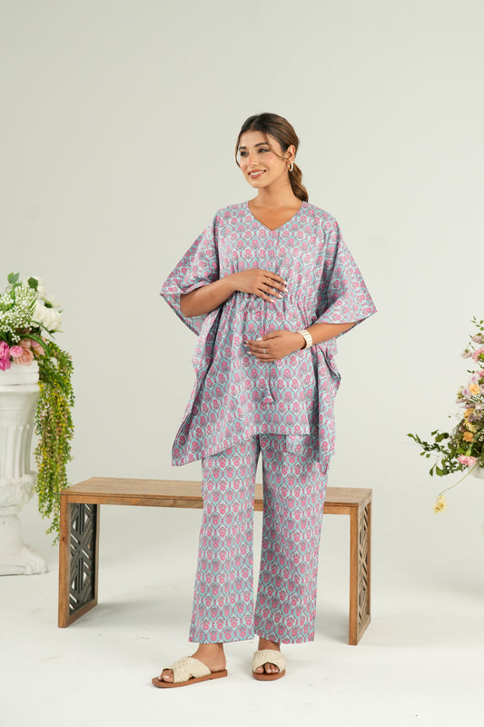 Vintage Rose Trellis Maternity & Nursing Co-ord