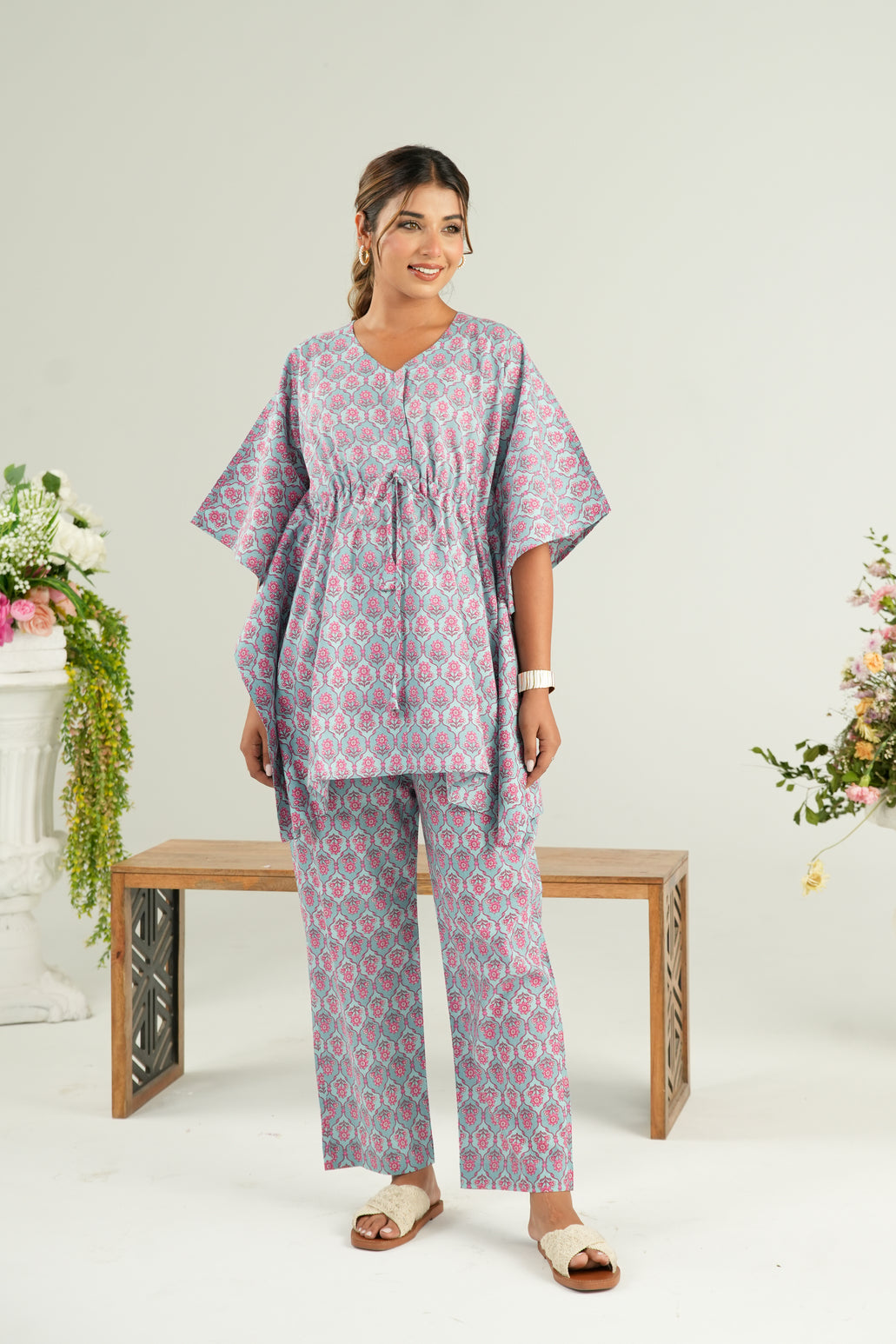 Vintage Rose Trellis Maternity & Nursing Co-ord