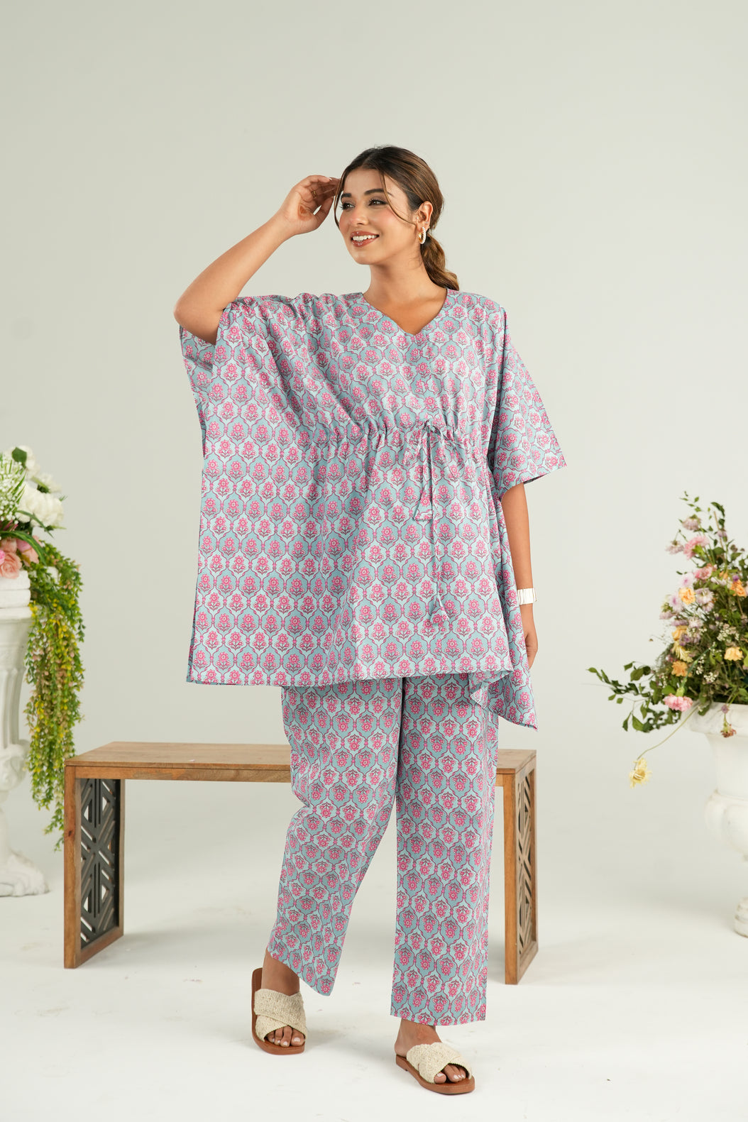 Vintage Rose Trellis Maternity & Nursing Co-ord