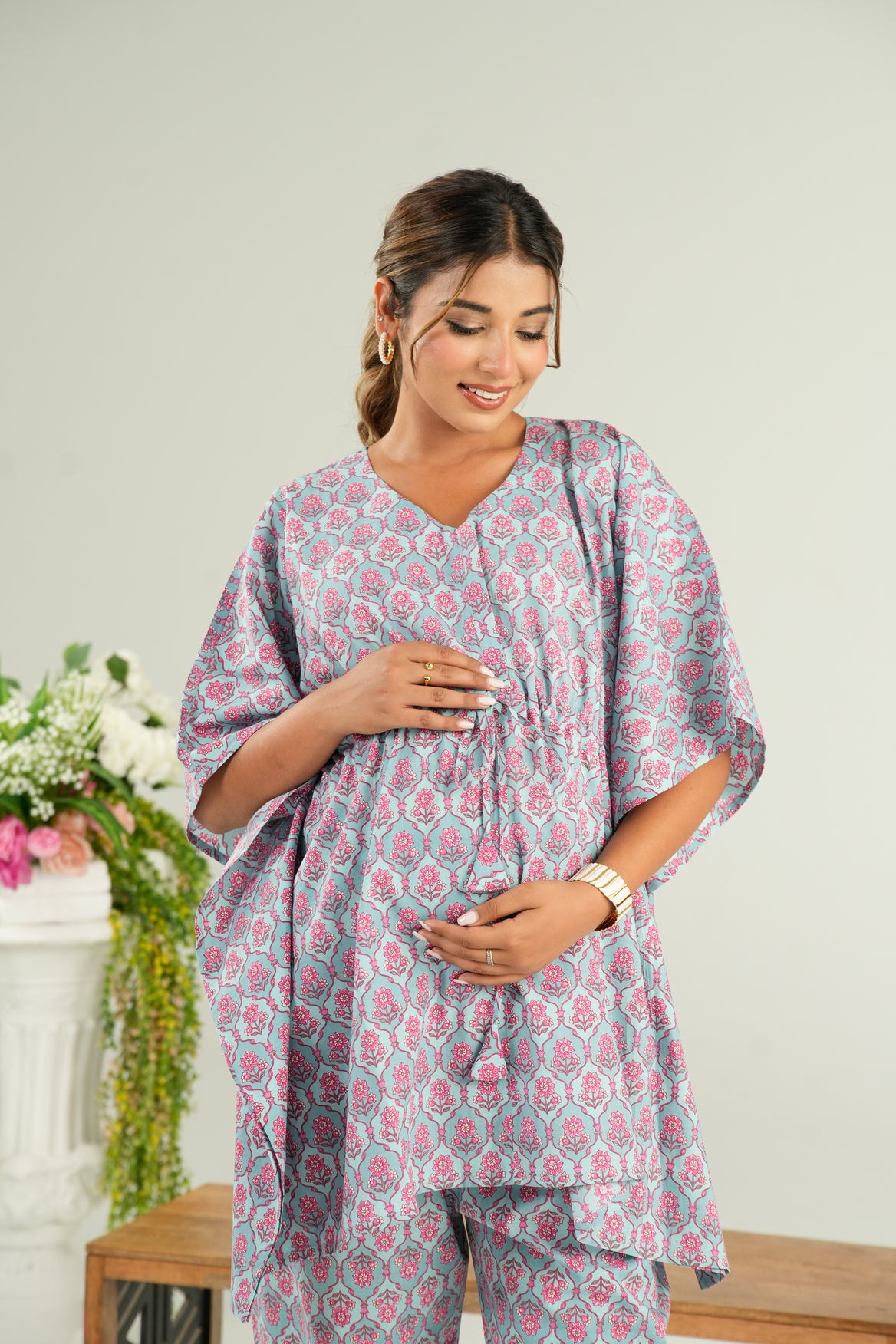 Vintage Rose Trellis Maternity & Nursing Co-ord