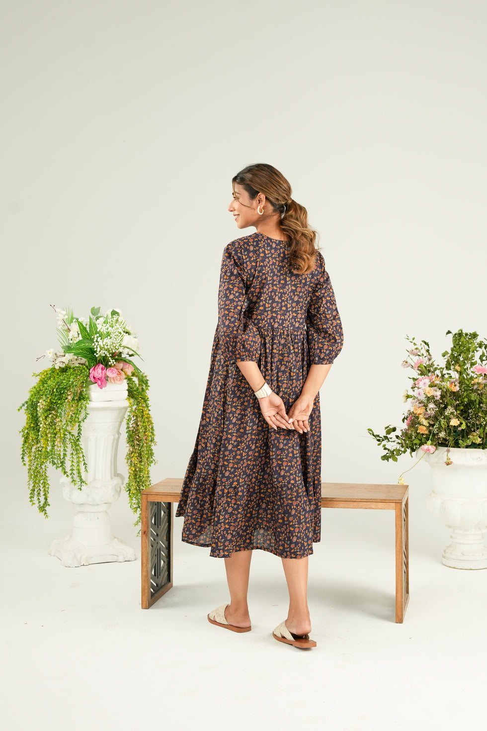 Terra Tones Maternity & Nursing Tier Dress