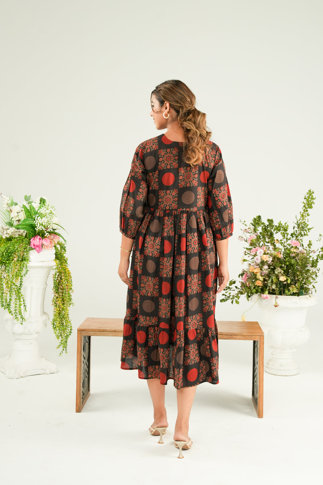 Rustic Mandala Maternity & Nursing Tier Dress