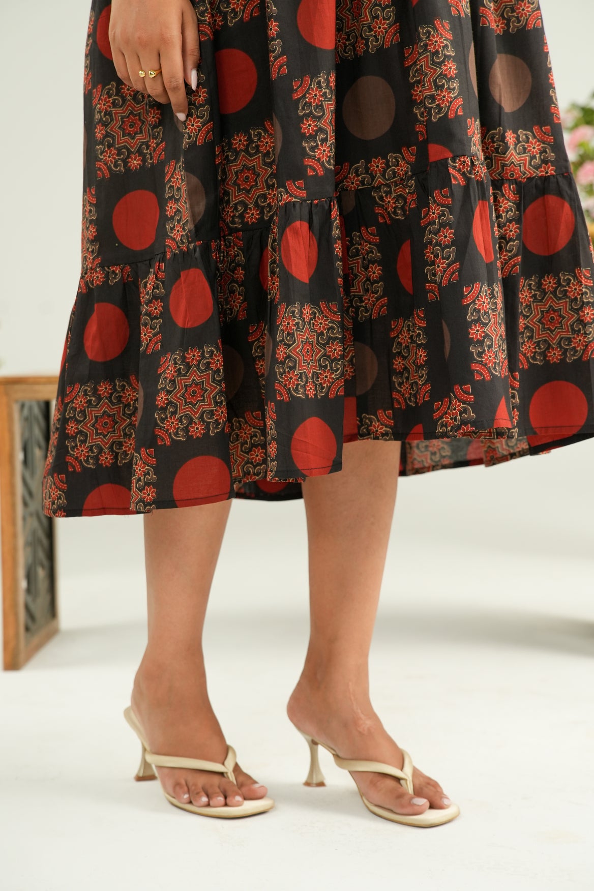 Rustic Mandala Maternity & Nursing Tier Dress