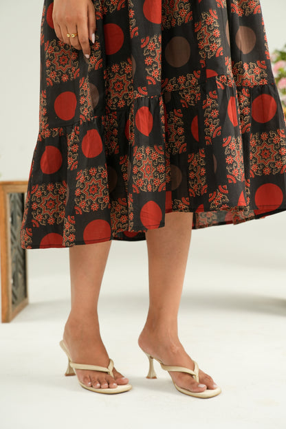 Rustic Mandala Maternity & Nursing Tier Dress