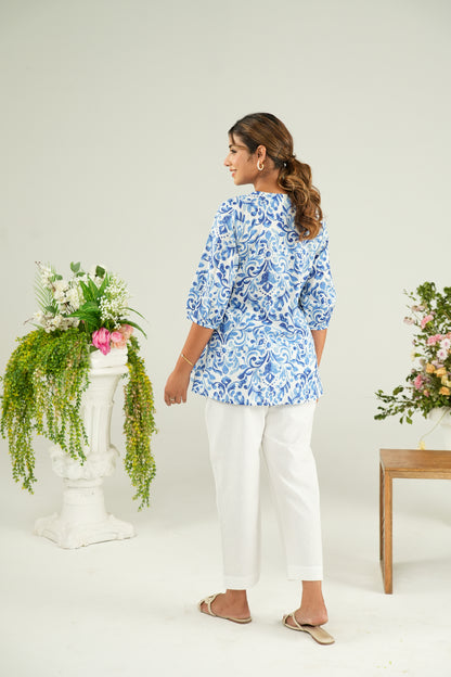 Indigo Whirl Maternity & Nursing Top