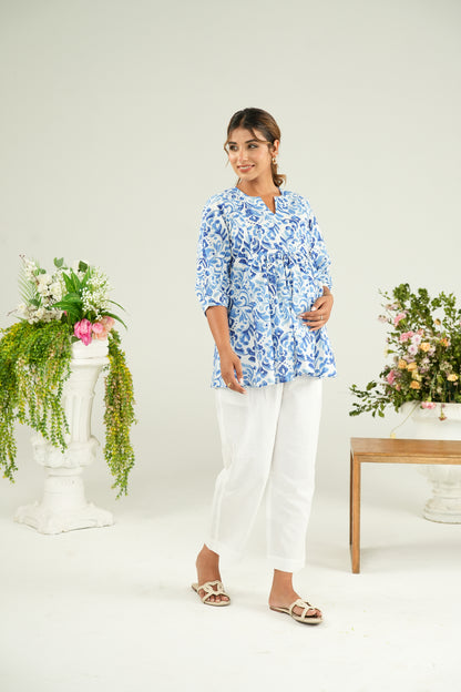 Indigo Whirl Maternity & Nursing Top