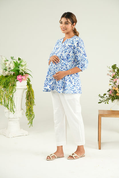 Indigo Whirl Maternity & Nursing Top