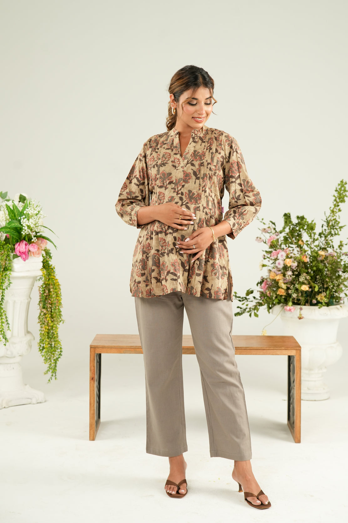 Earthy Petals Maternity & Nursing Top