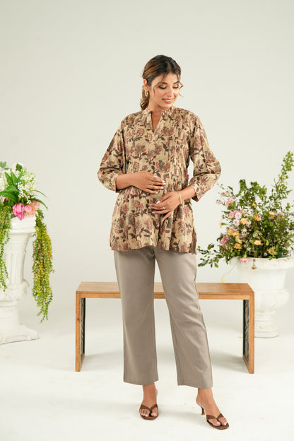 Earthy Petals Maternity & Nursing Top