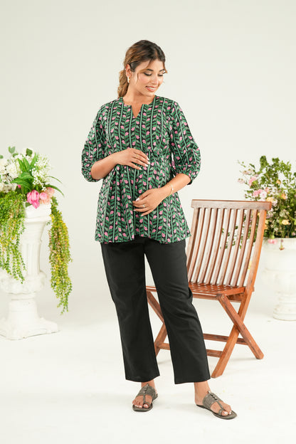 Rosy Vine Maternity & Nursing Top