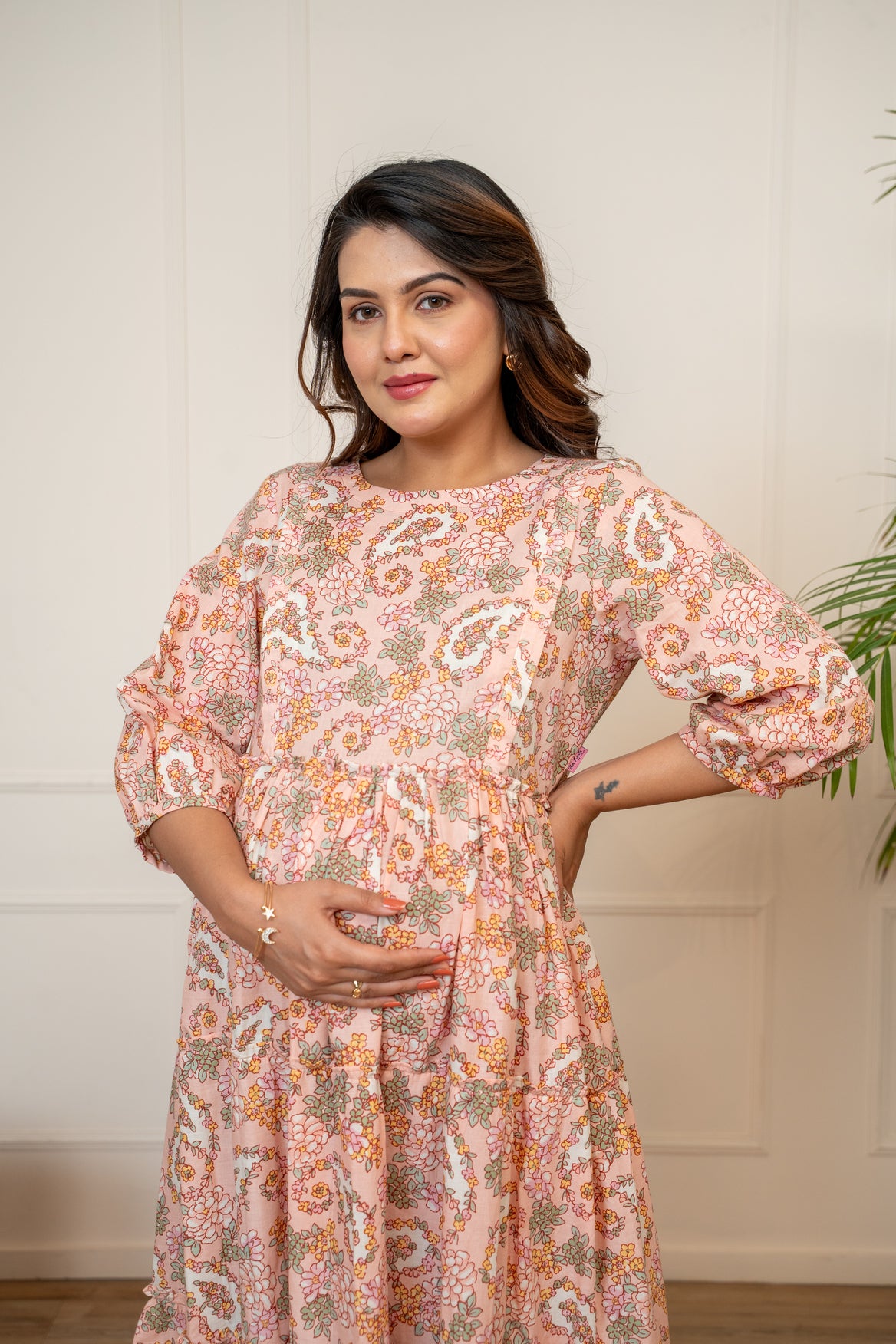 Blush Bloom Maternity & Nursing Tier Dress