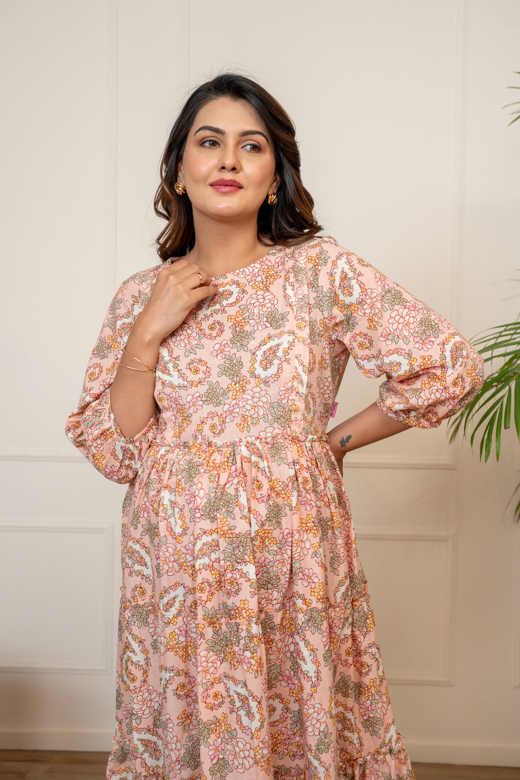 Blush Bloom Maternity & Nursing Tier Dress