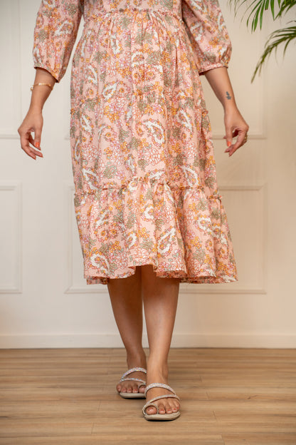 Blush Bloom Maternity & Nursing Tier Dress