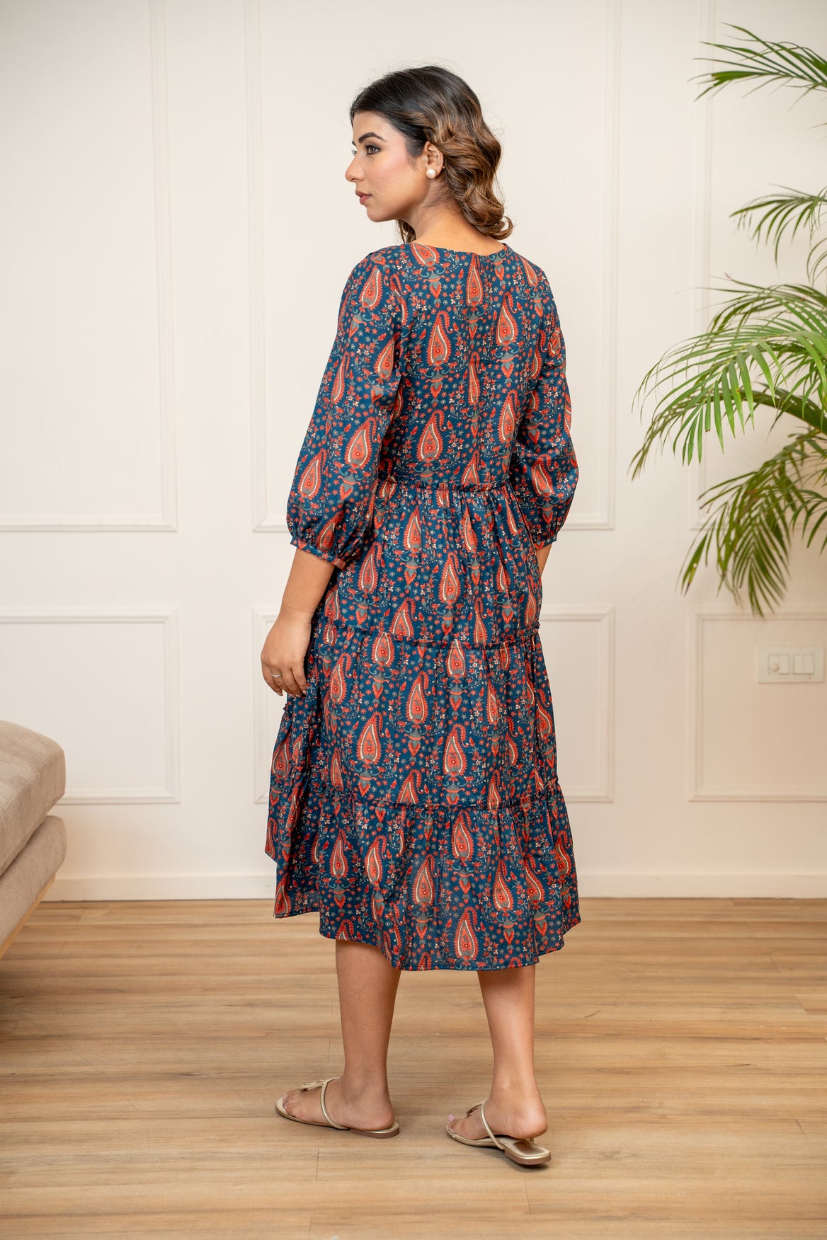 Vintage Ambi Garden Maternity & Nursing Tier Dress