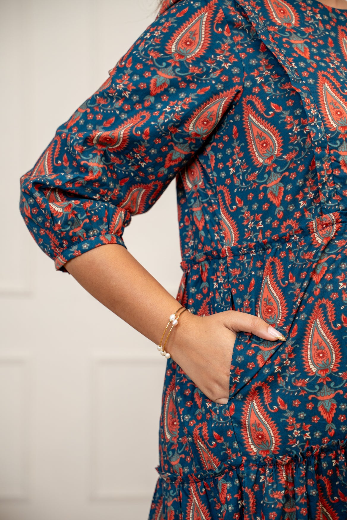 Vintage Ambi Garden Maternity & Nursing Tier Dress