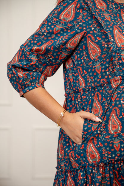 Vintage Ambi Garden Maternity & Nursing Tier Dress