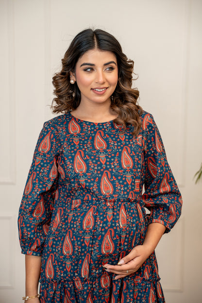Vintage Ambi Garden Maternity & Nursing Kurta