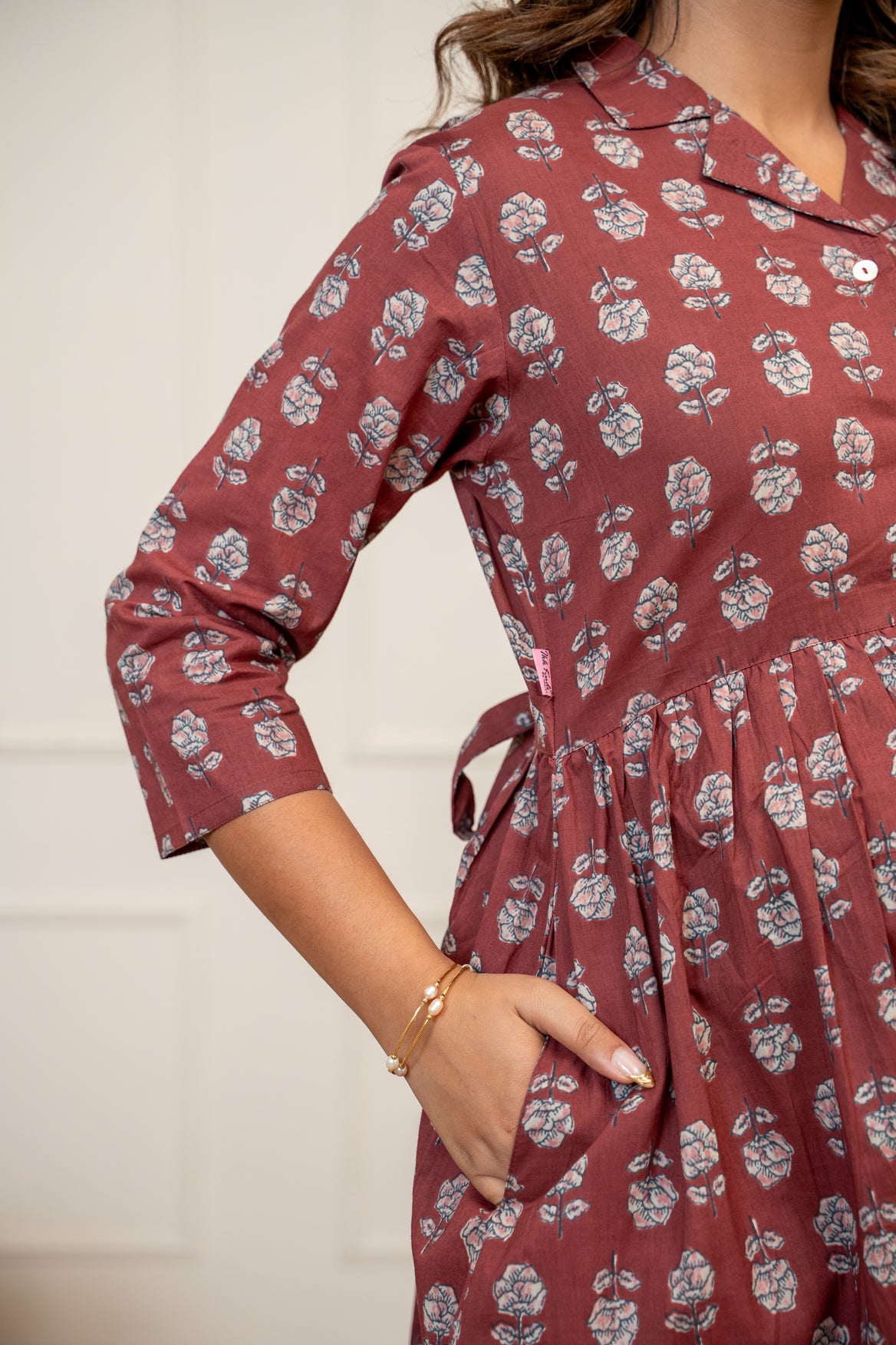 Mulberry Mist Buttoned Cotton Maternity & Nursing Kurta