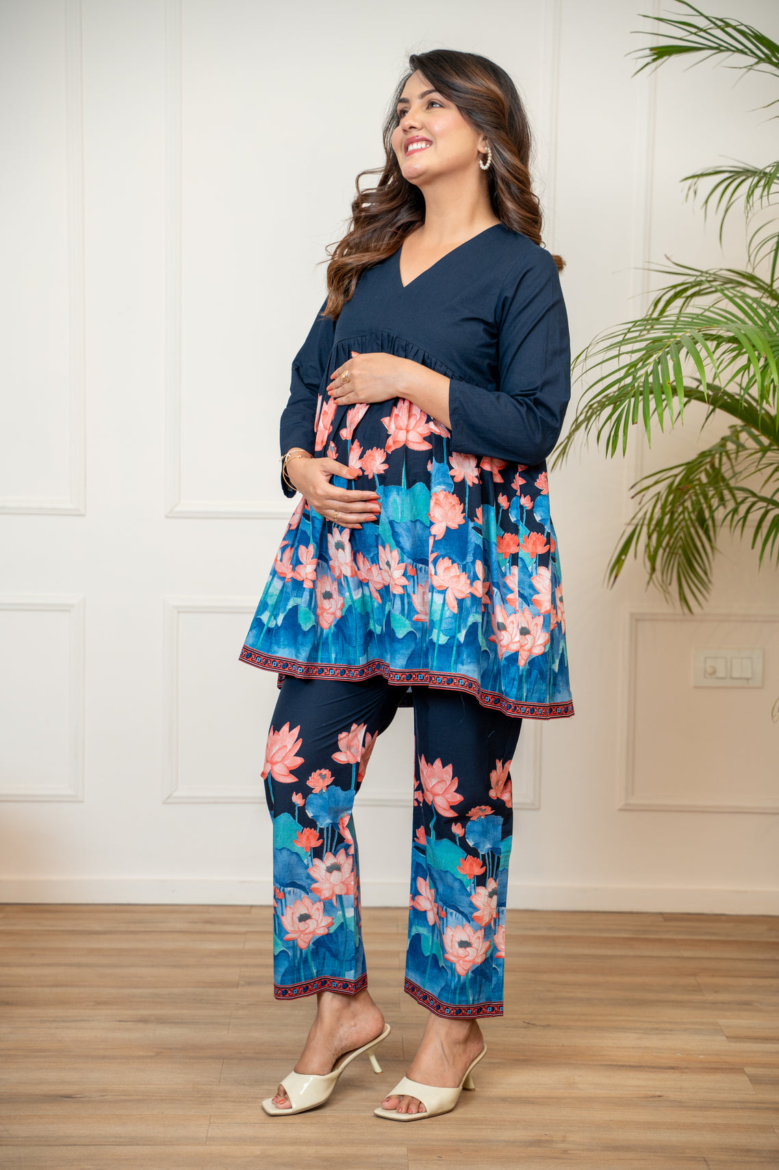 Chandni Lotus Maternity & Nursing Co-ord Set